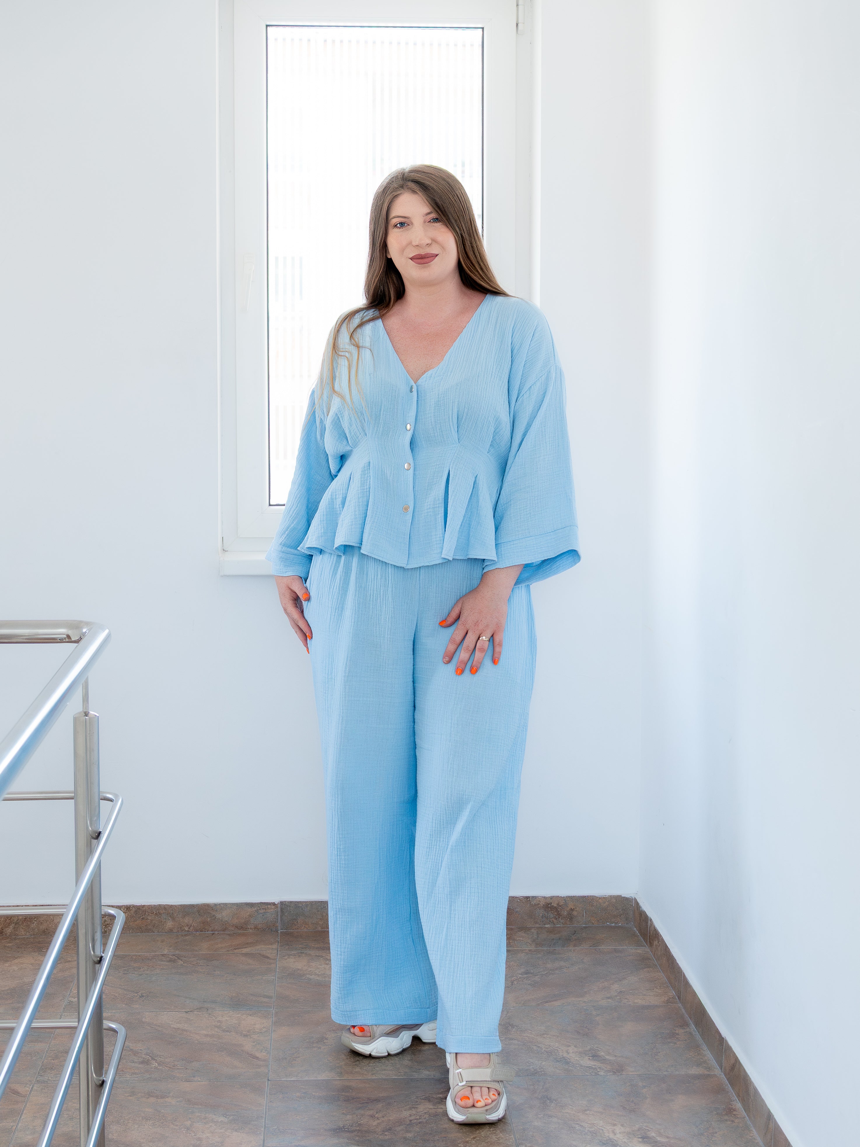 Compleu Muselina Blue Muse – 100% Bumbac ELESI