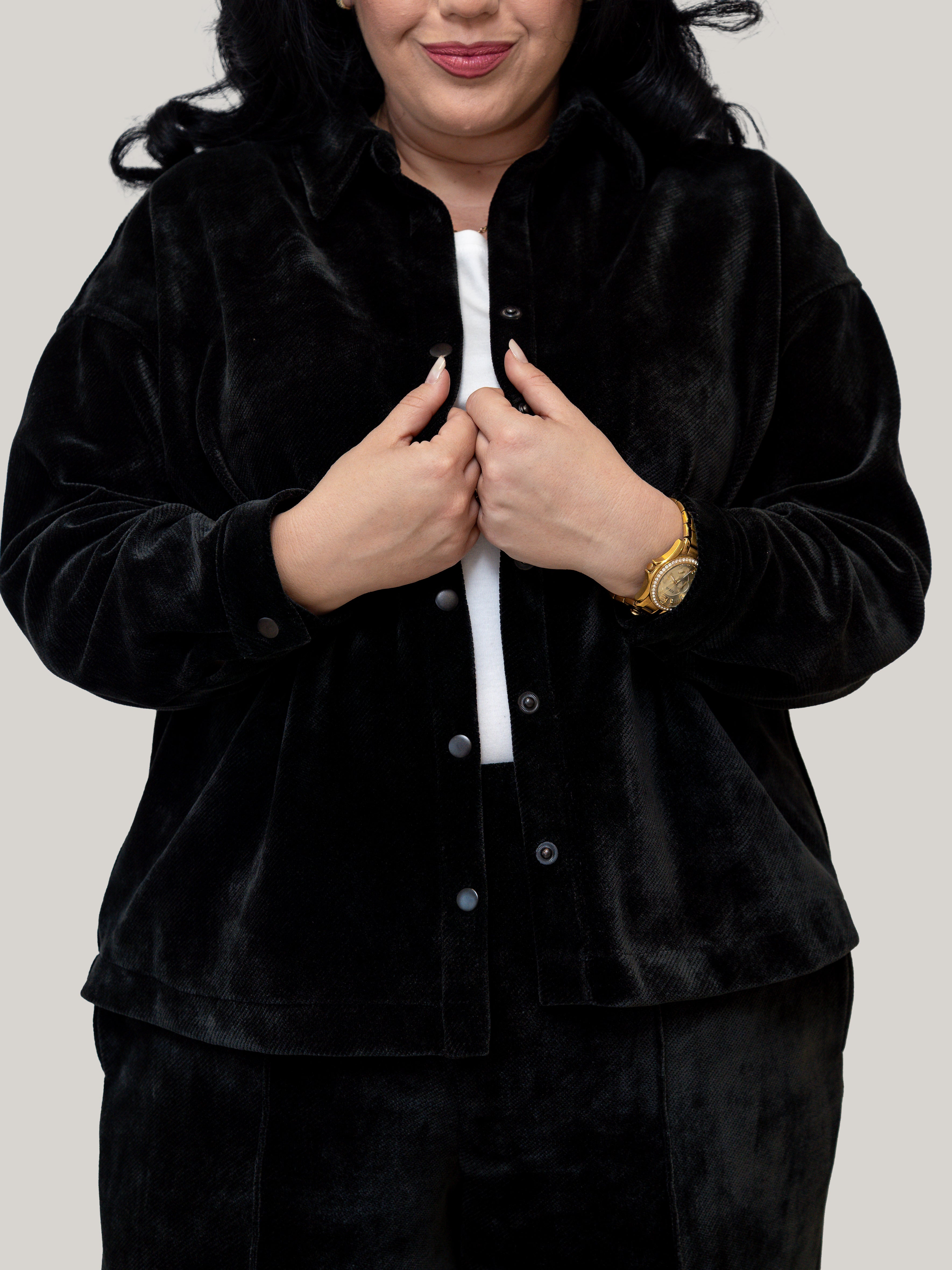 Cămașă raiat-elastic negru