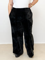 Pantalon negru raiat elastic