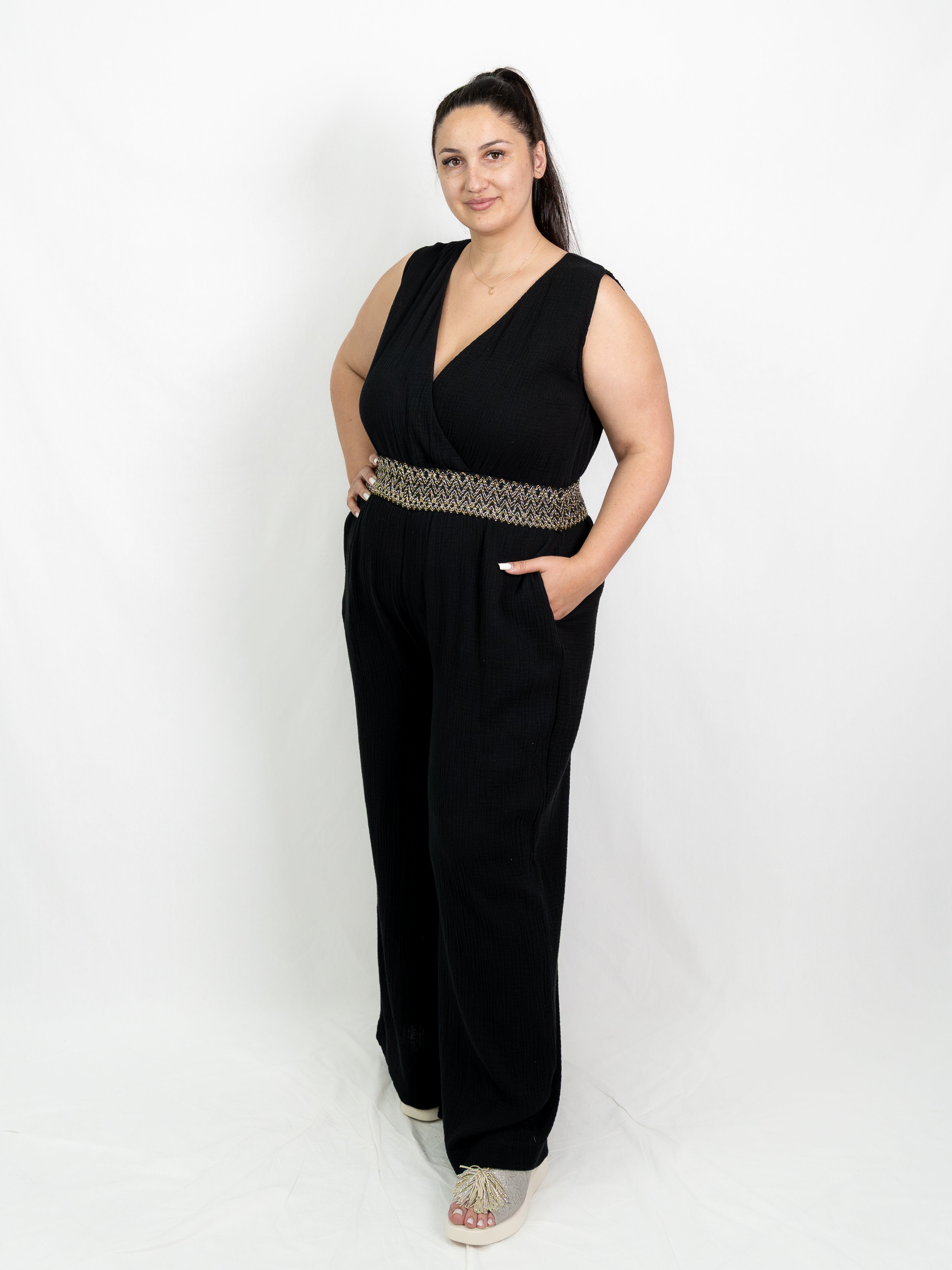 Salopetă Luna Elegance Muselina Black ELESI