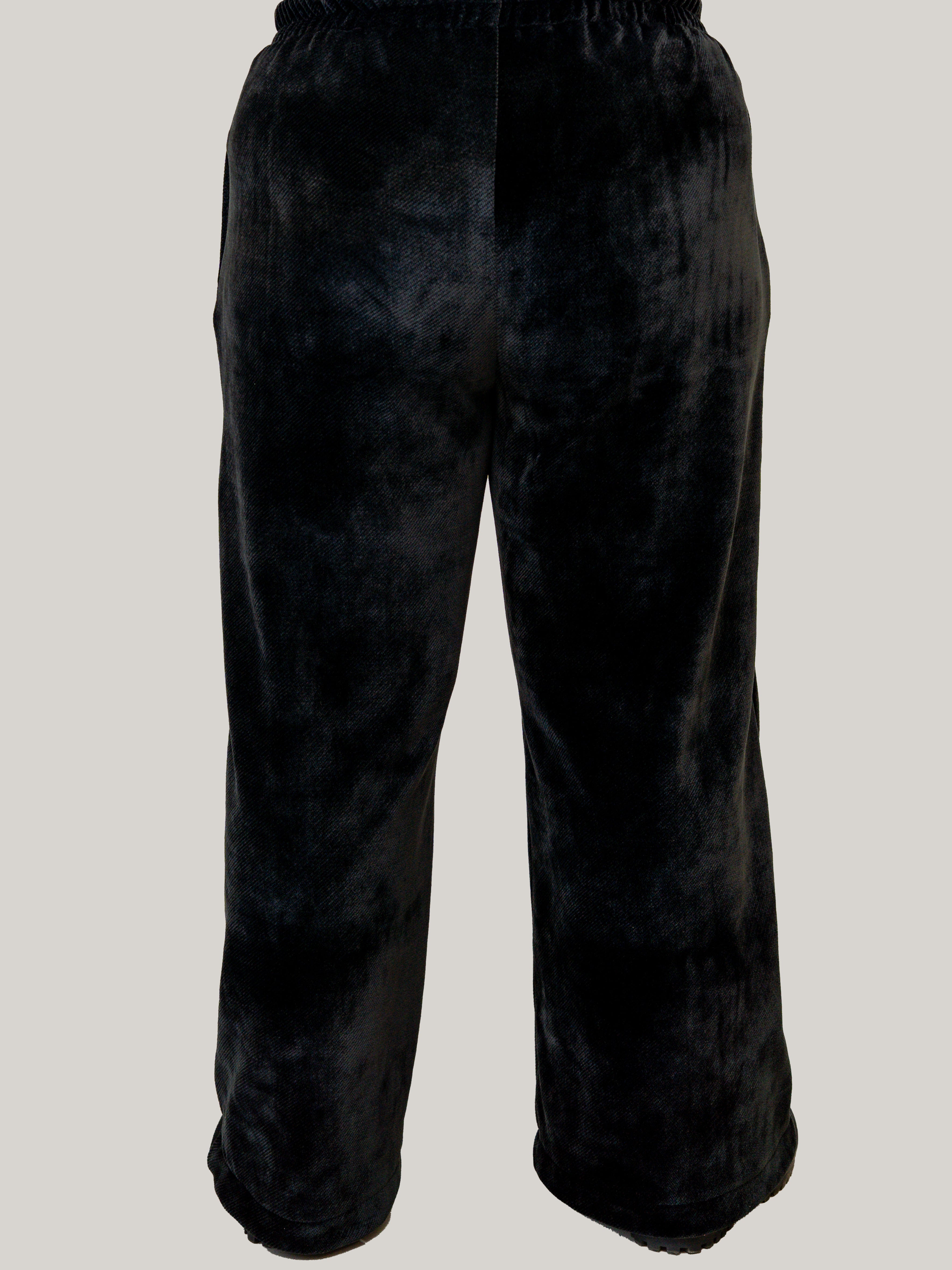 Pantalon negru raiat elastic