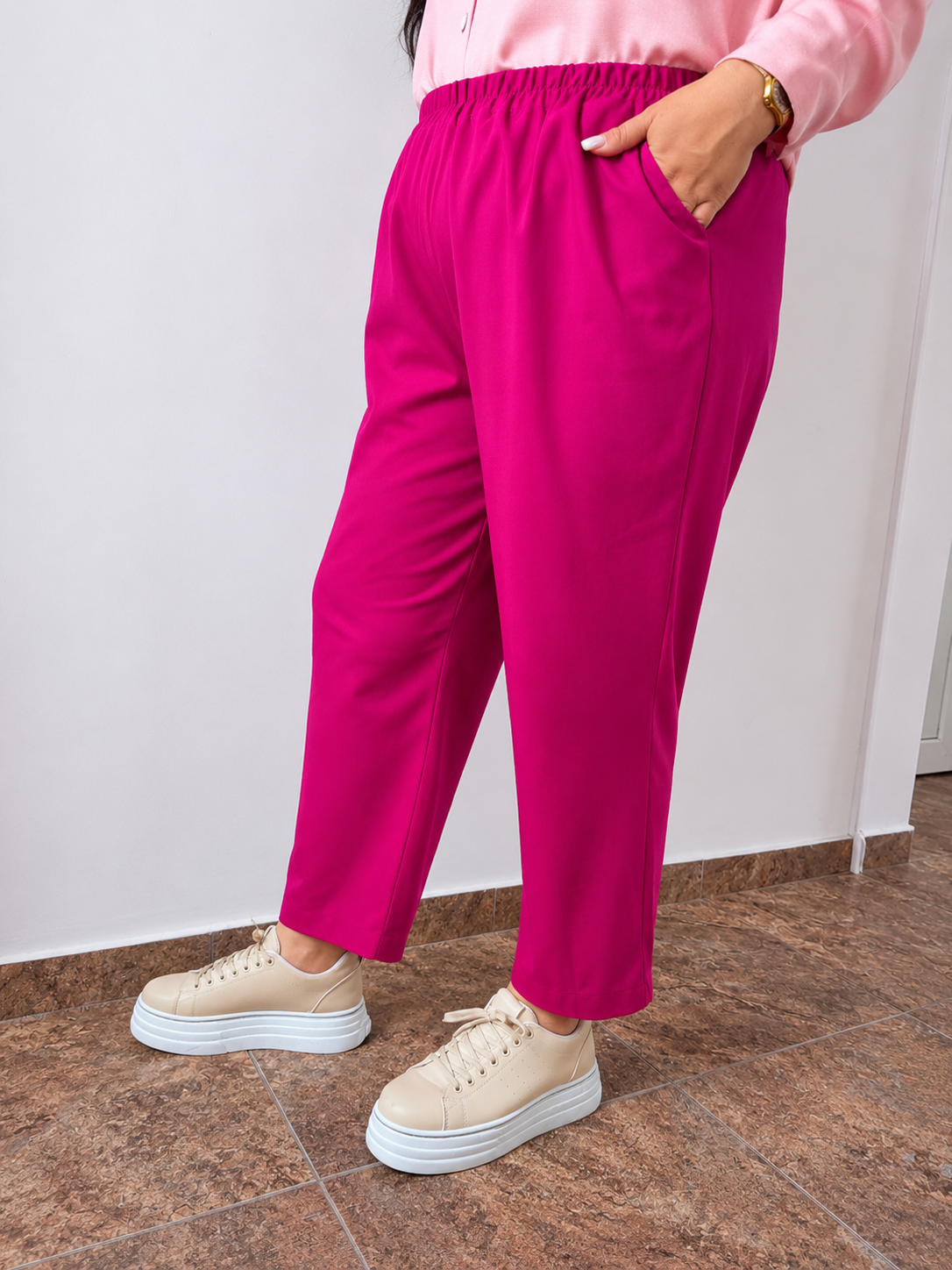 Pantaloni Capri Linen - Fucsia ELESI