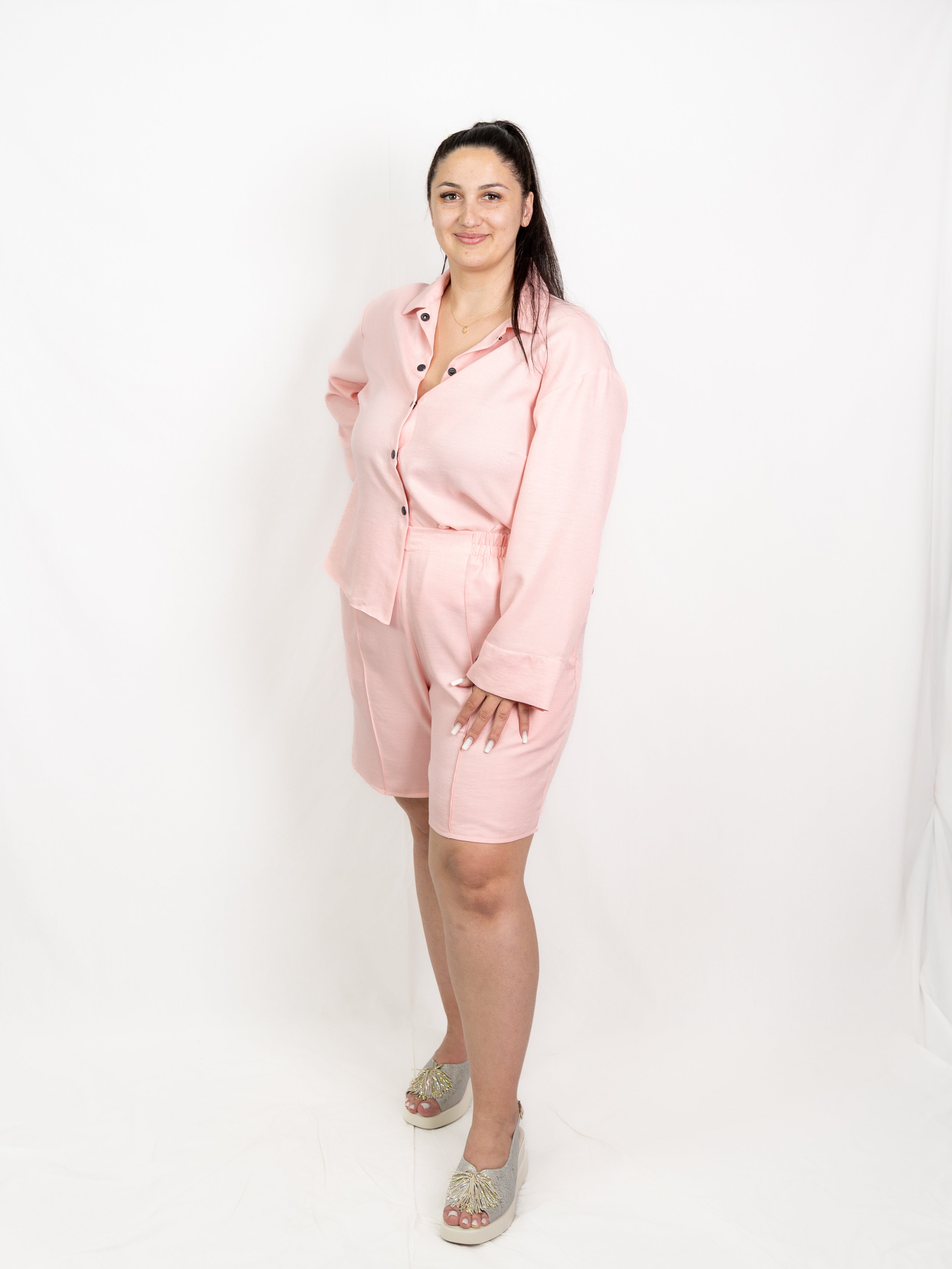 Pink Star Set cu pantalon scurt - In ELESI