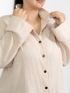 Cămașă Charme – Muselină de Bumbac - Beige ELESI