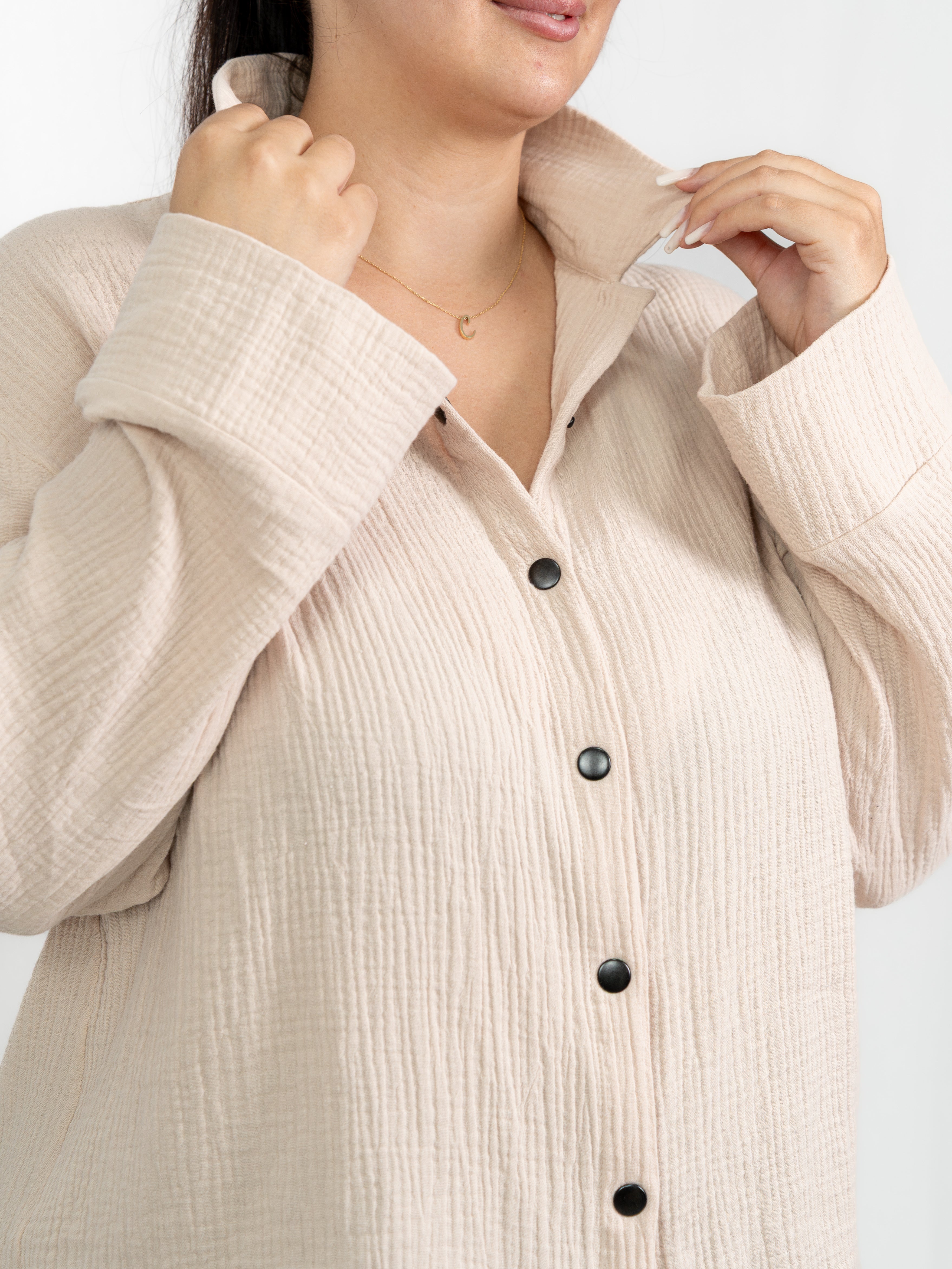 Cămașă Charme – Muselină de Bumbac - Beige ELESI