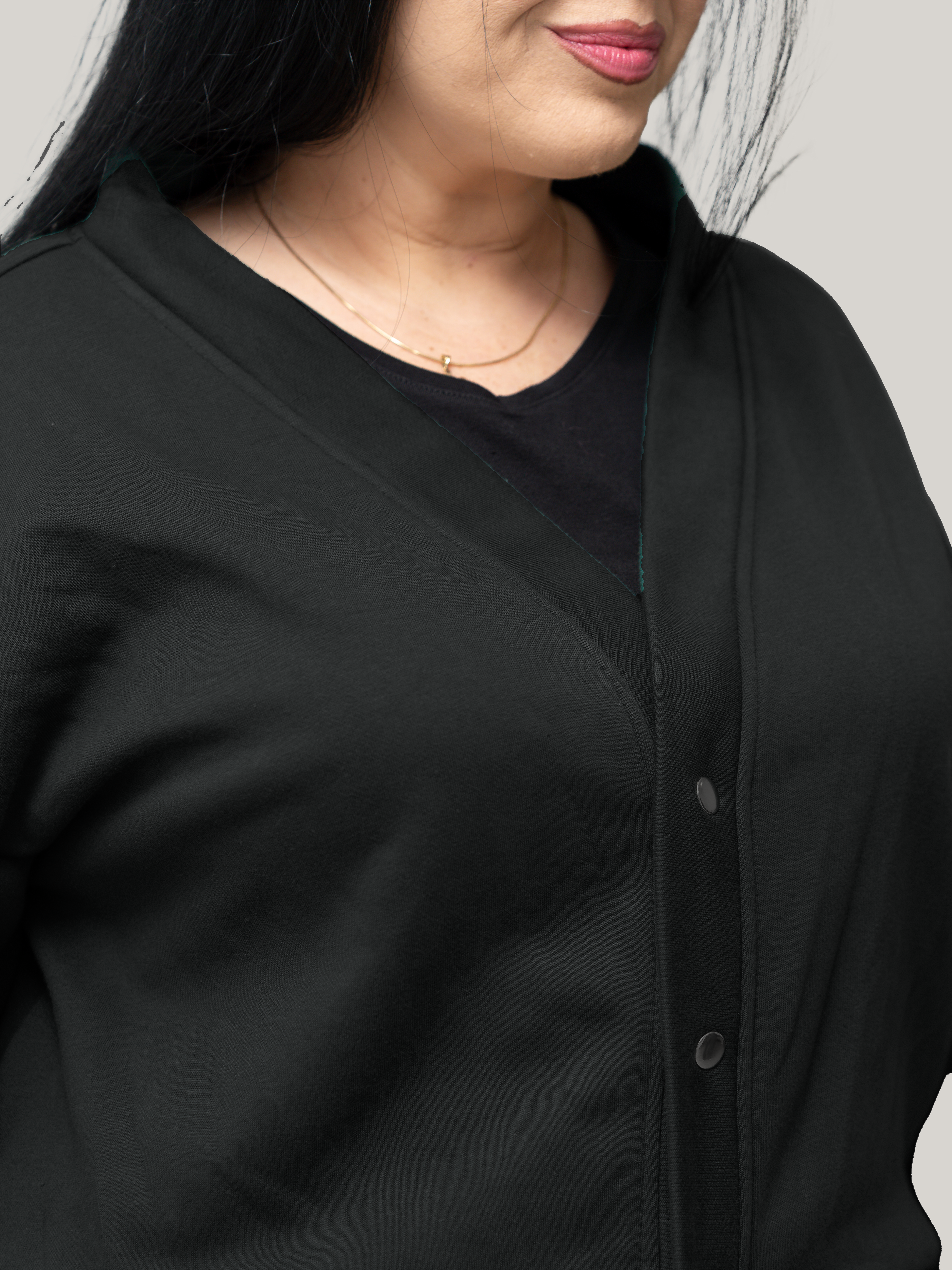 Compleu Negru Tricot Bumbac, Confortabil & Calduros