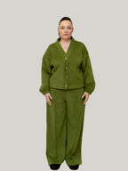 Compleu Culoarea Olive din Stofa