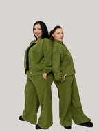 Compleu Culoarea Olive din Stofa