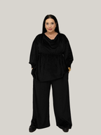 Set Catifea Eleganță Drapată – Negru