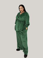 Compleu din Catifea Culoarea Verde Deschis, Confortabil