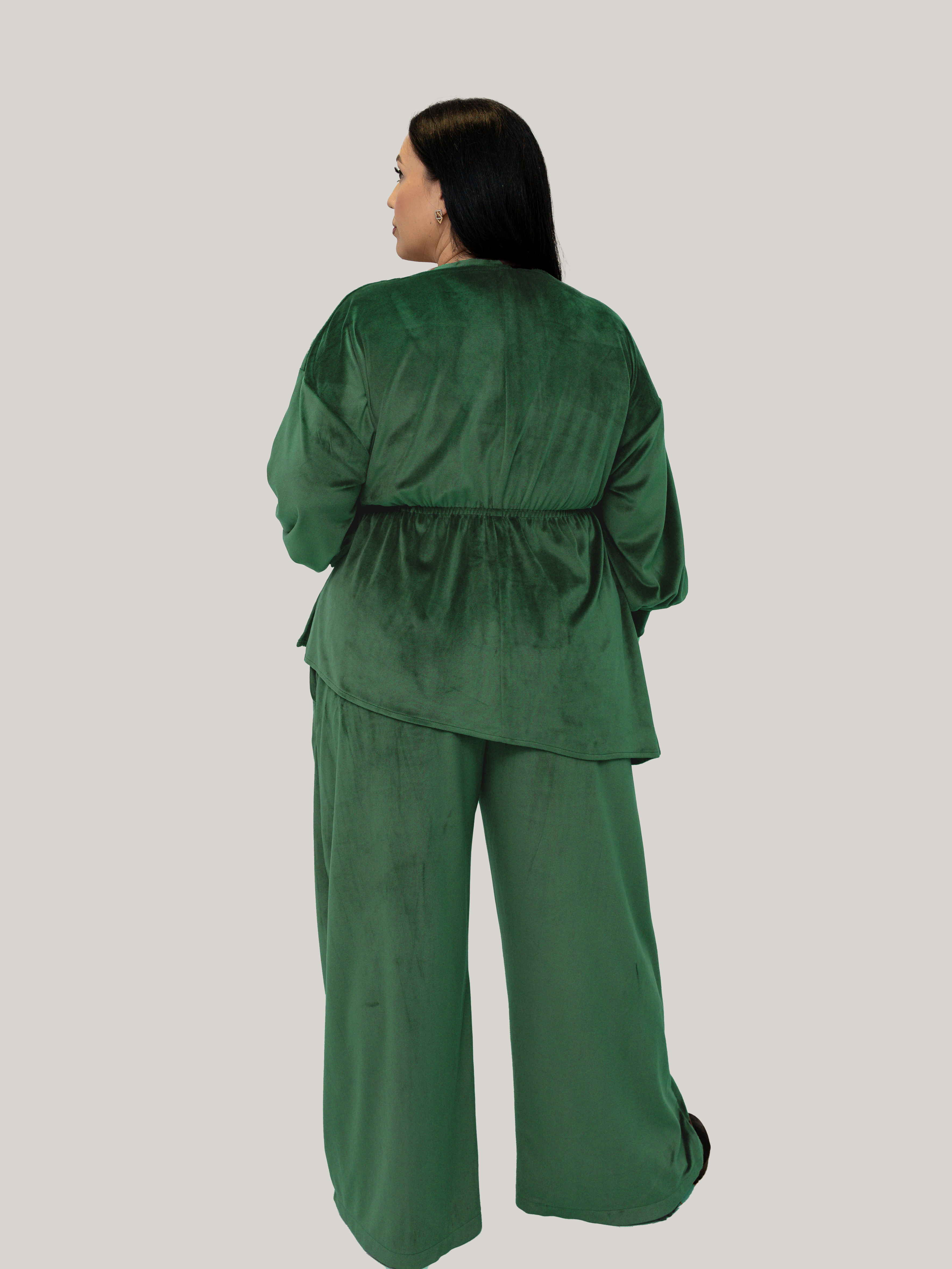 Compleu din Catifea Culoarea Verde Deschis, Confortabil