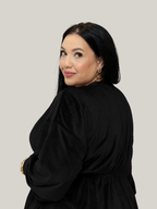 Set Catifea Eleganță Drapată – Negru