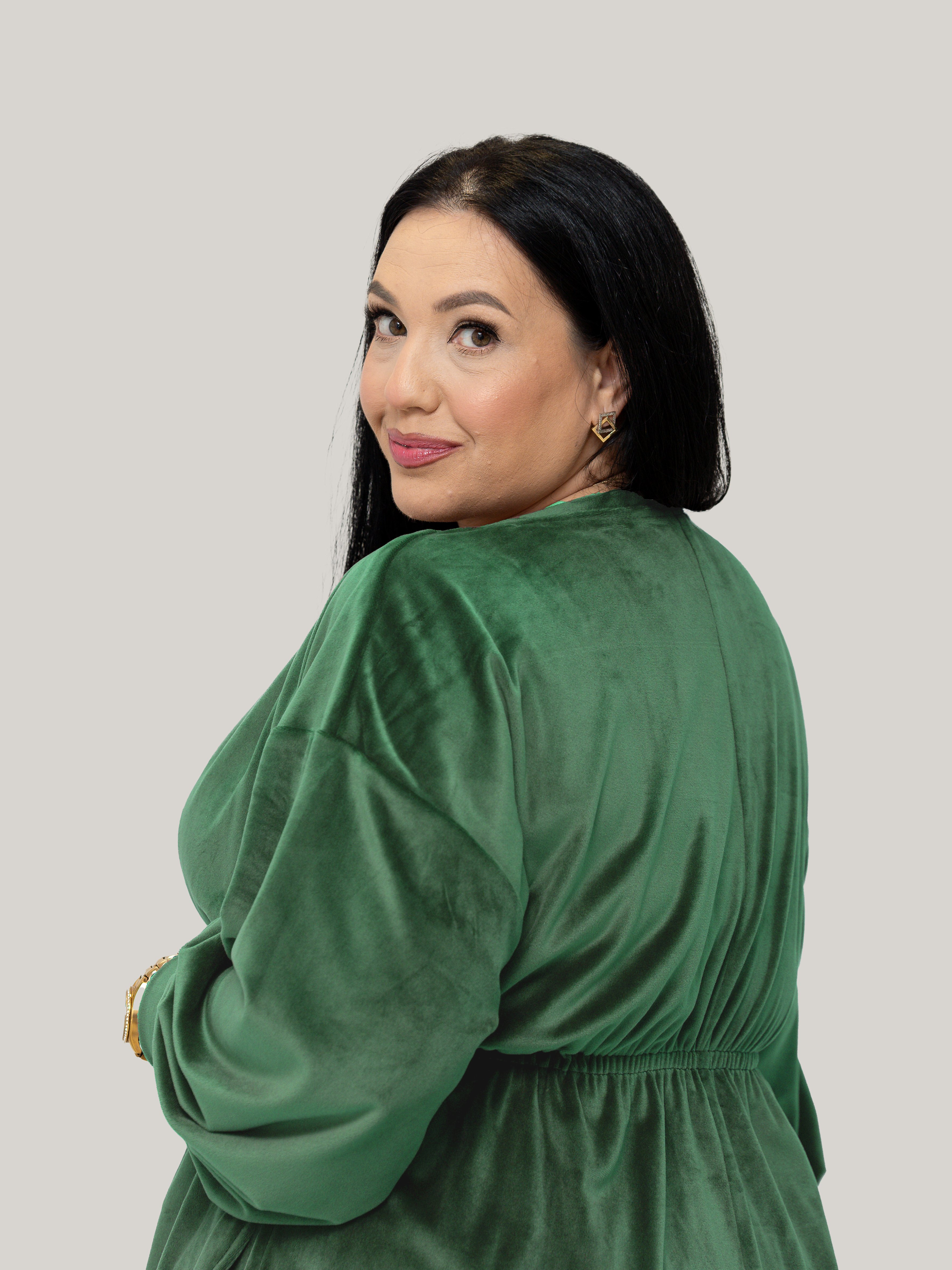 Compleu din Catifea Culoarea Verde Deschis, Confortabil