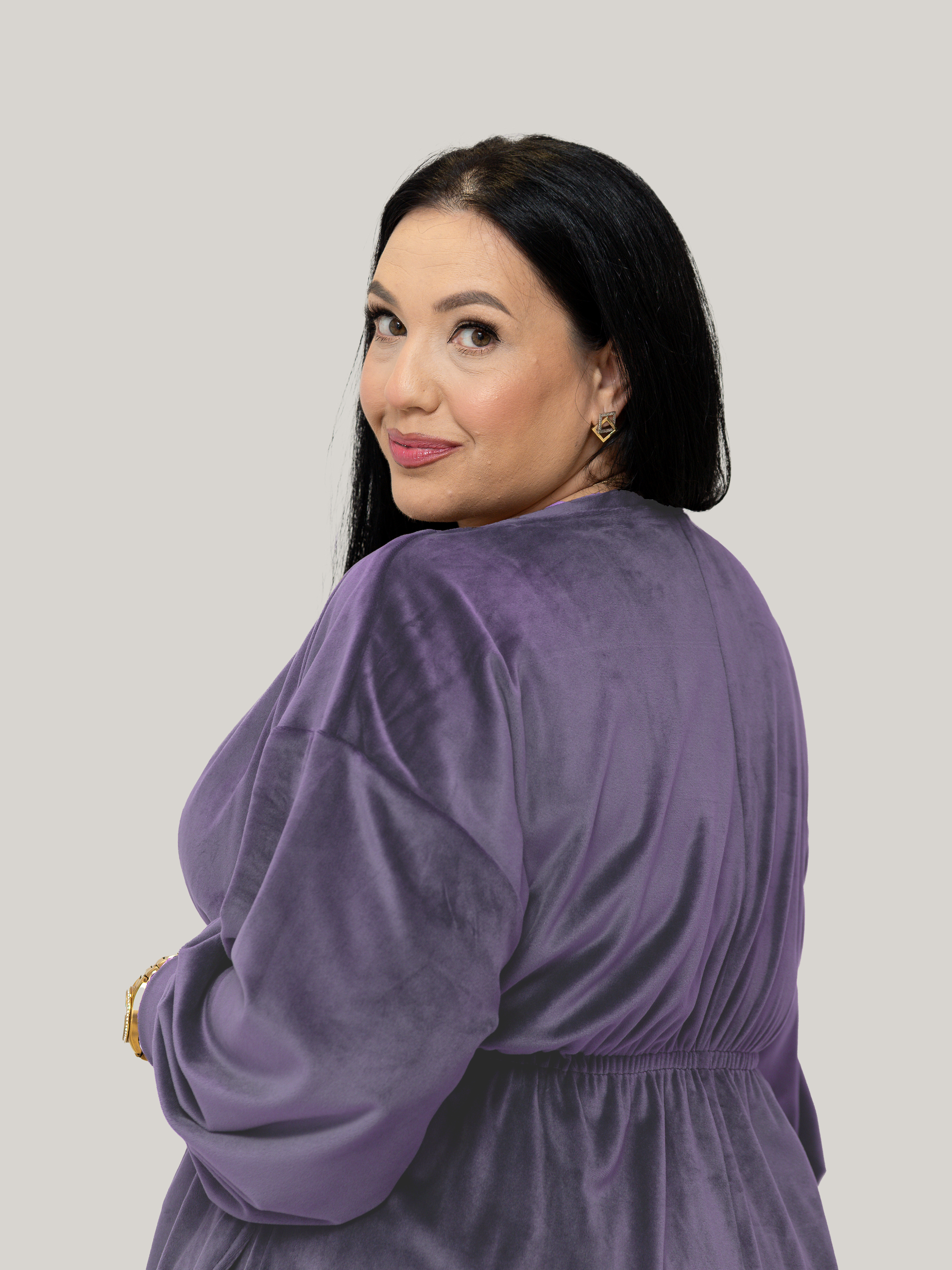 Compleu din Catifea Culoarea Lavander, Confortabil