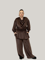 Compleu din Catifea Culoarea  Chocolate, Confortabil