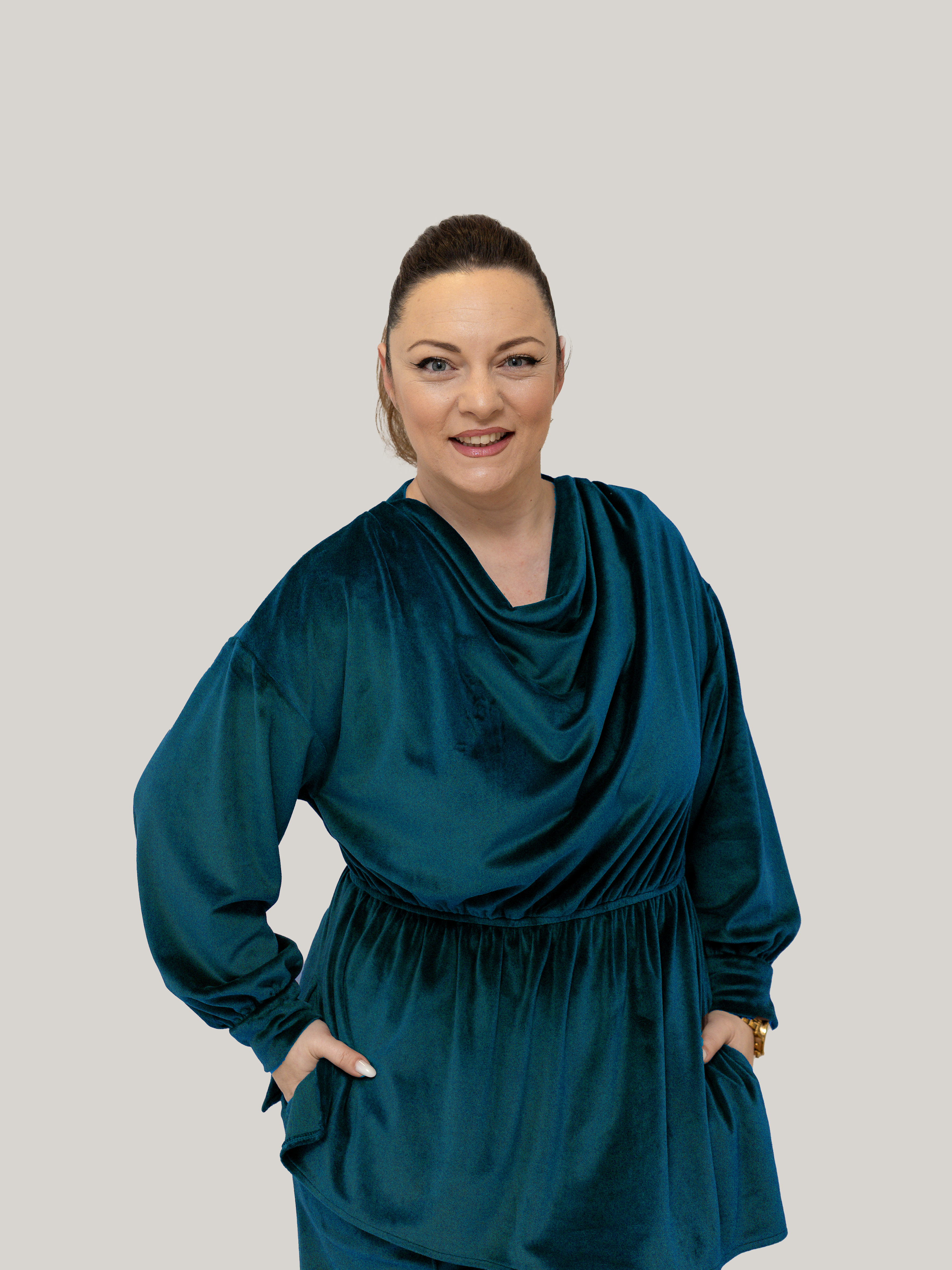 Compleu din Catifea Culoarea Turquoise, Confortabil