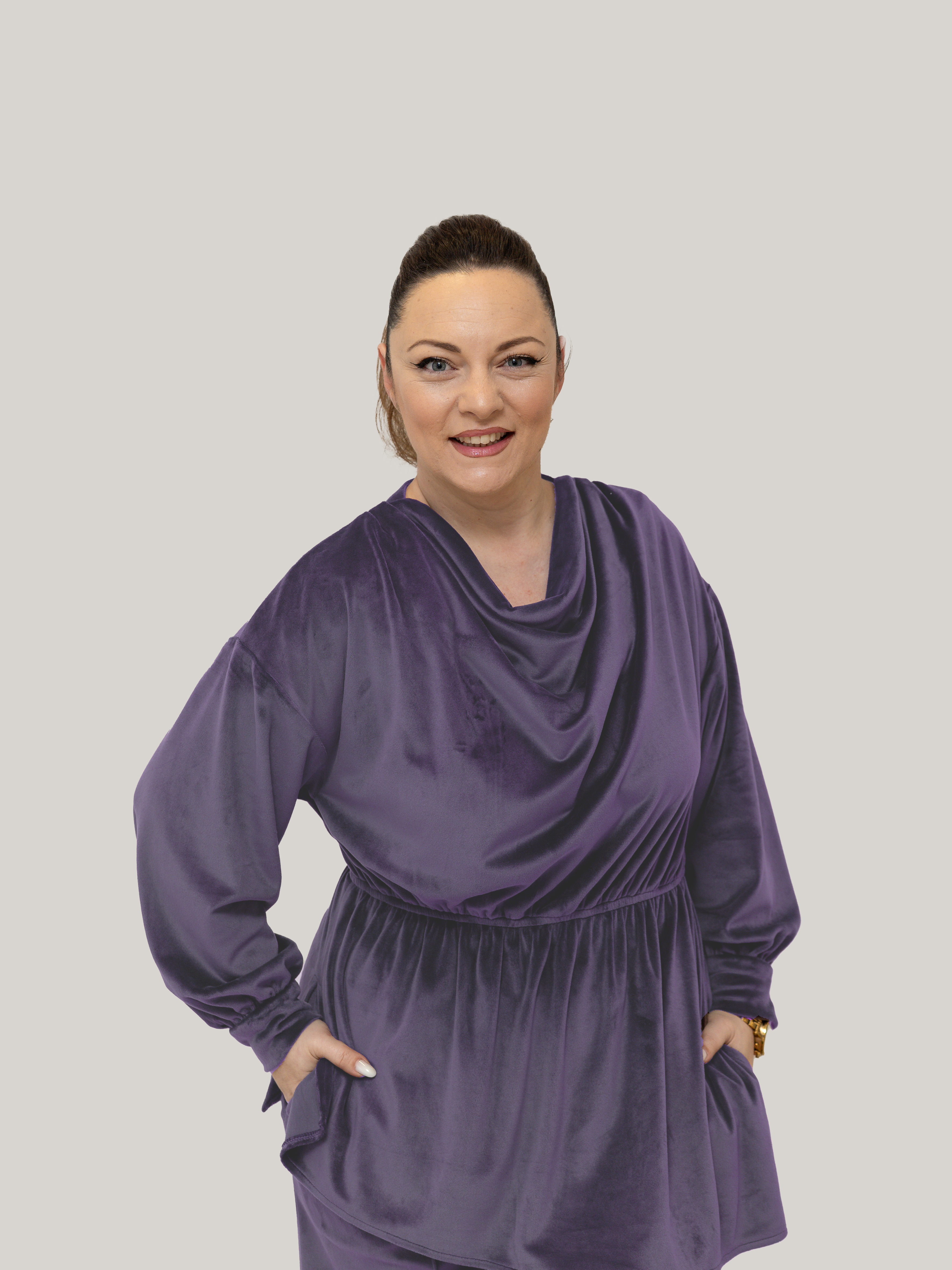 Compleu din Catifea Culoarea Lavander, Confortabil