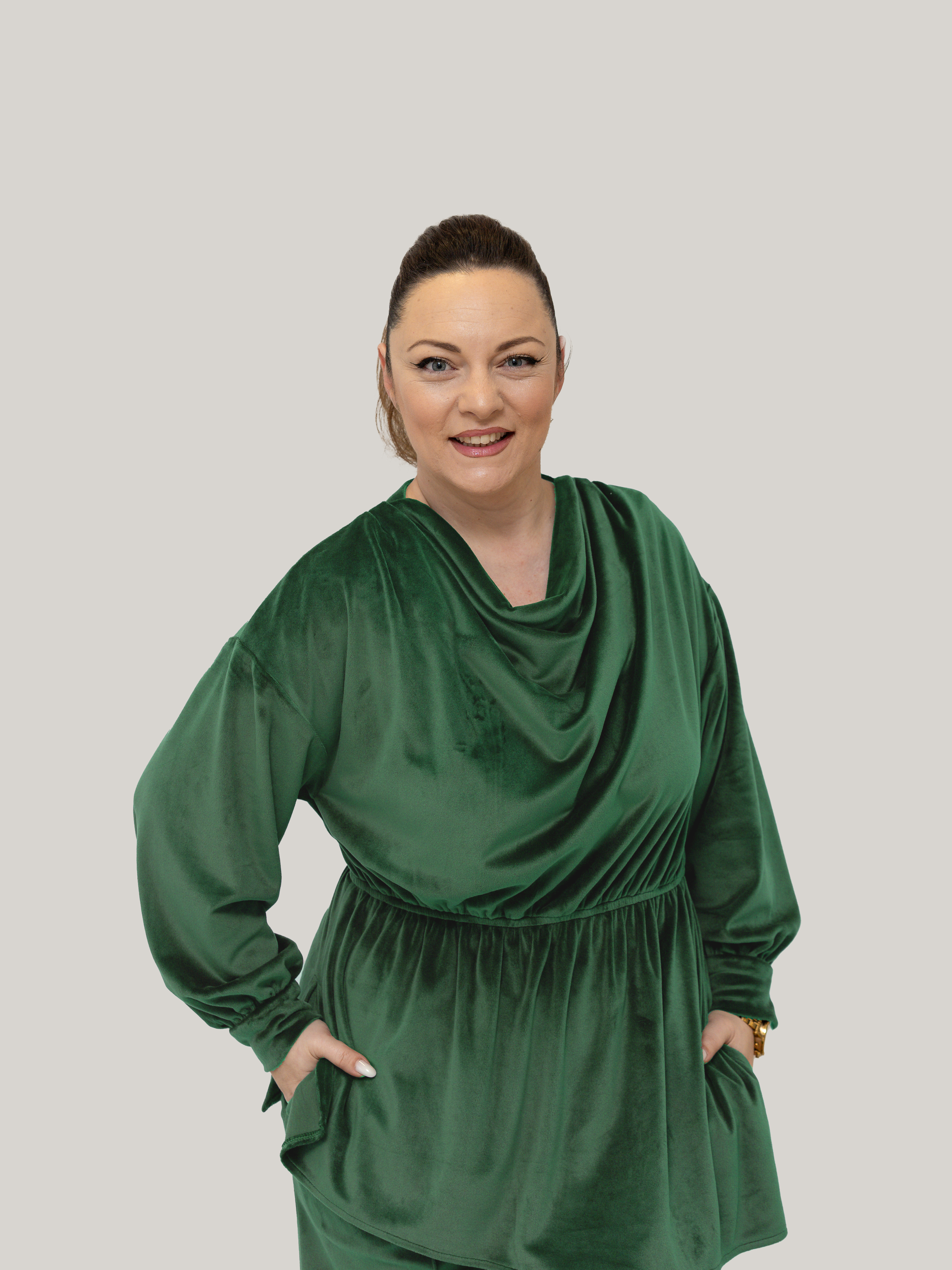 Compleu din Catifea Culoarea Verde Deschis, Confortabil