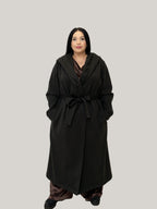 Palton din Stofa Culoarea Antracit, Confortabil & Calduros