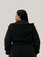 Palton din Stofa Culoarea Antracit, Confortabil & Calduros