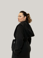 Palton din Stofa Culoarea Antracit, Confortabil & Calduros