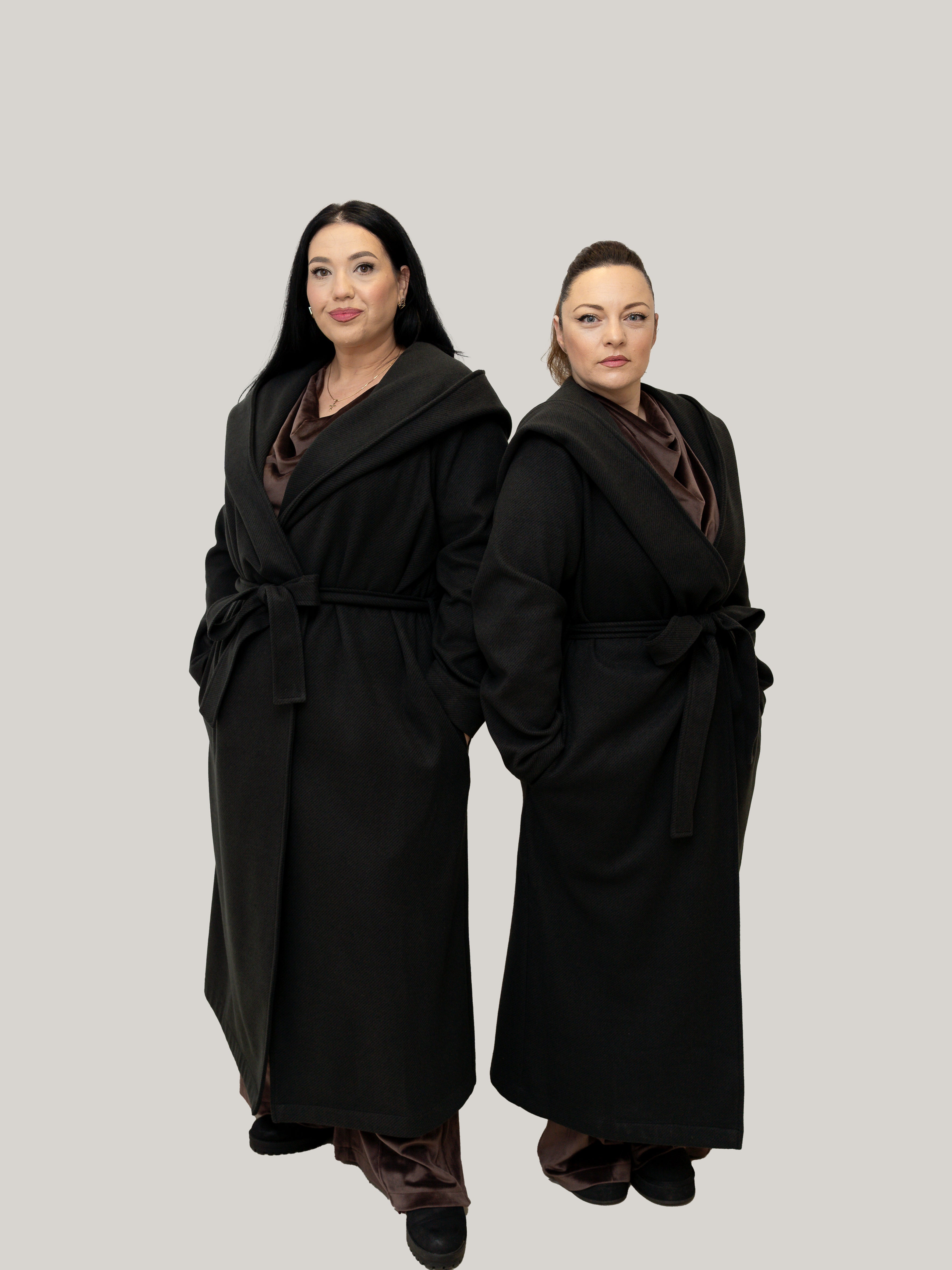 Palton din Stofa Culoarea Antracit, Confortabil & Calduros