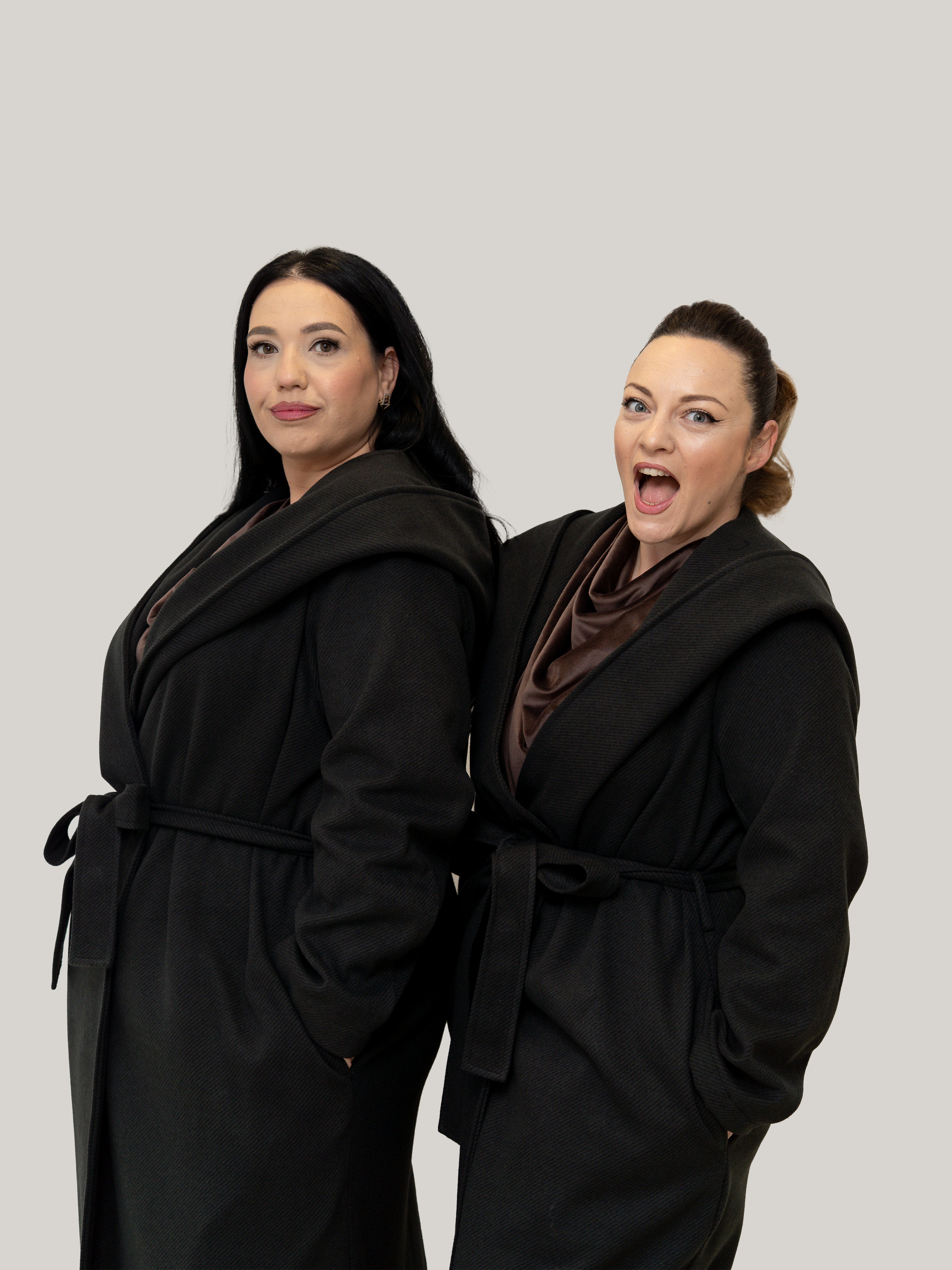 Palton din Stofa Culoarea Antracit, Confortabil & Calduros