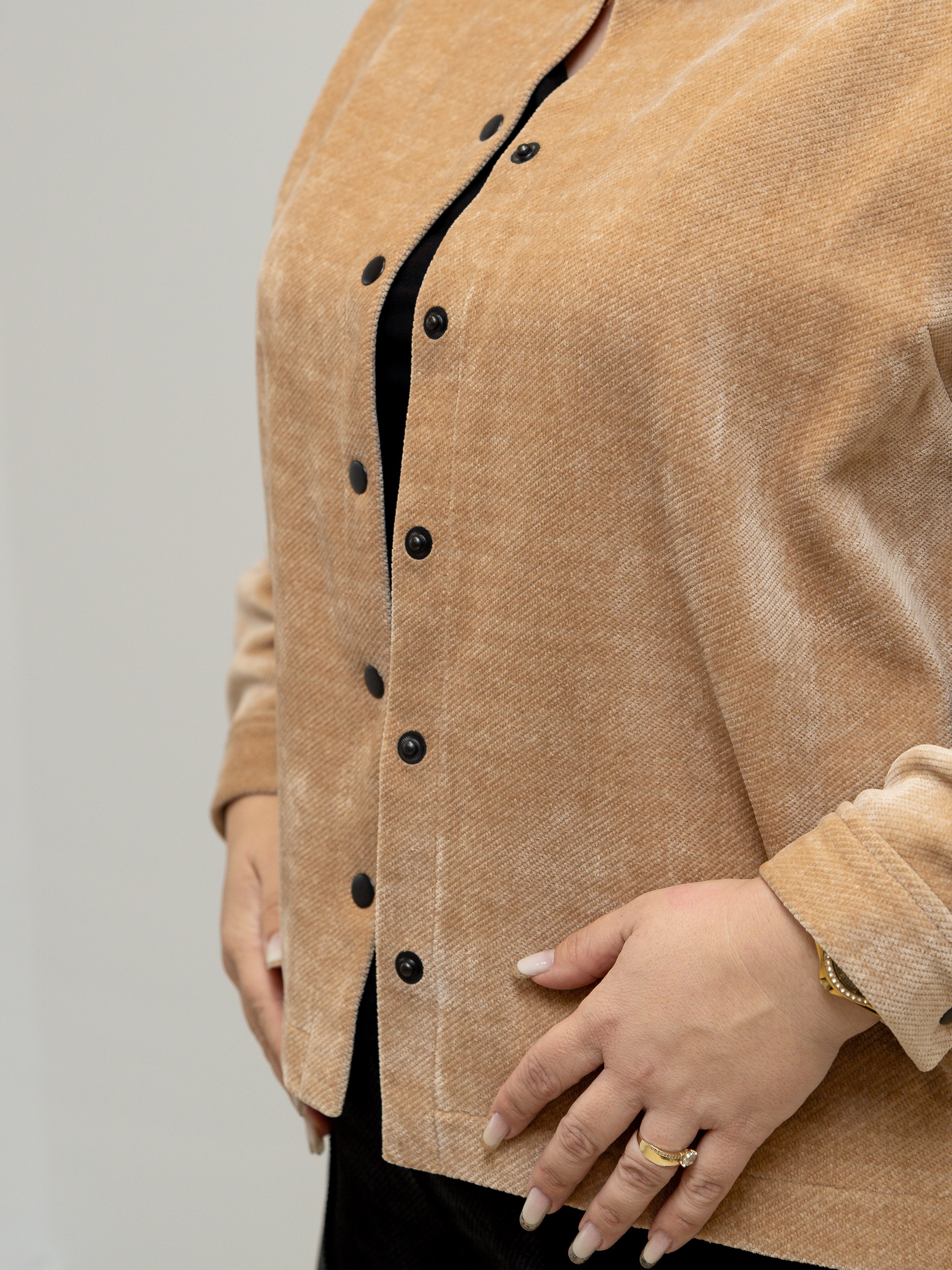 Cămașă raiat-elastic crem