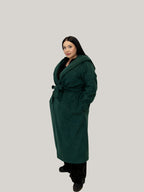 Palton Culoarea Verde Menta Confortabil & Calduros