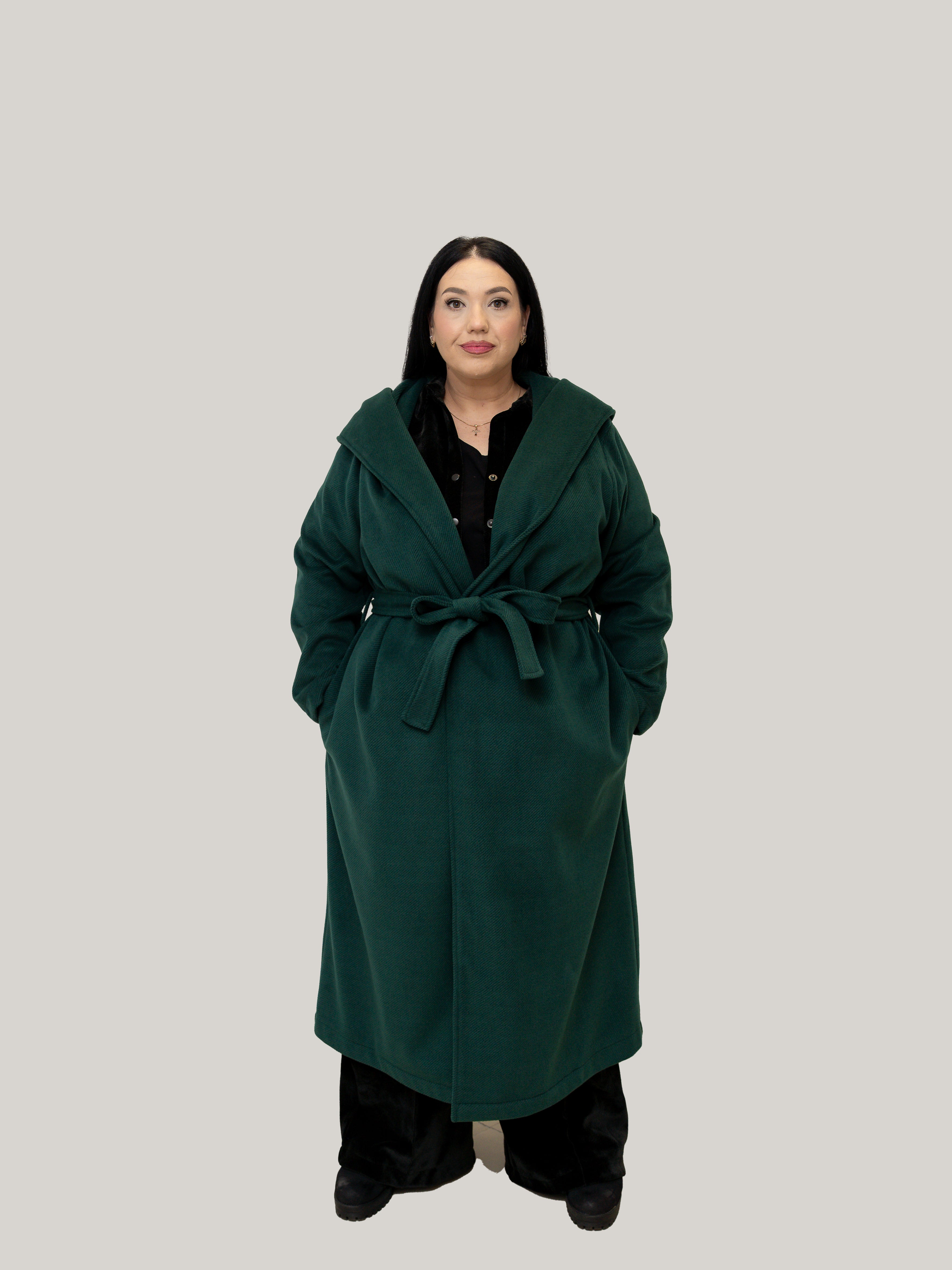 Palton Culoarea Verde Menta Confortabil & Calduros