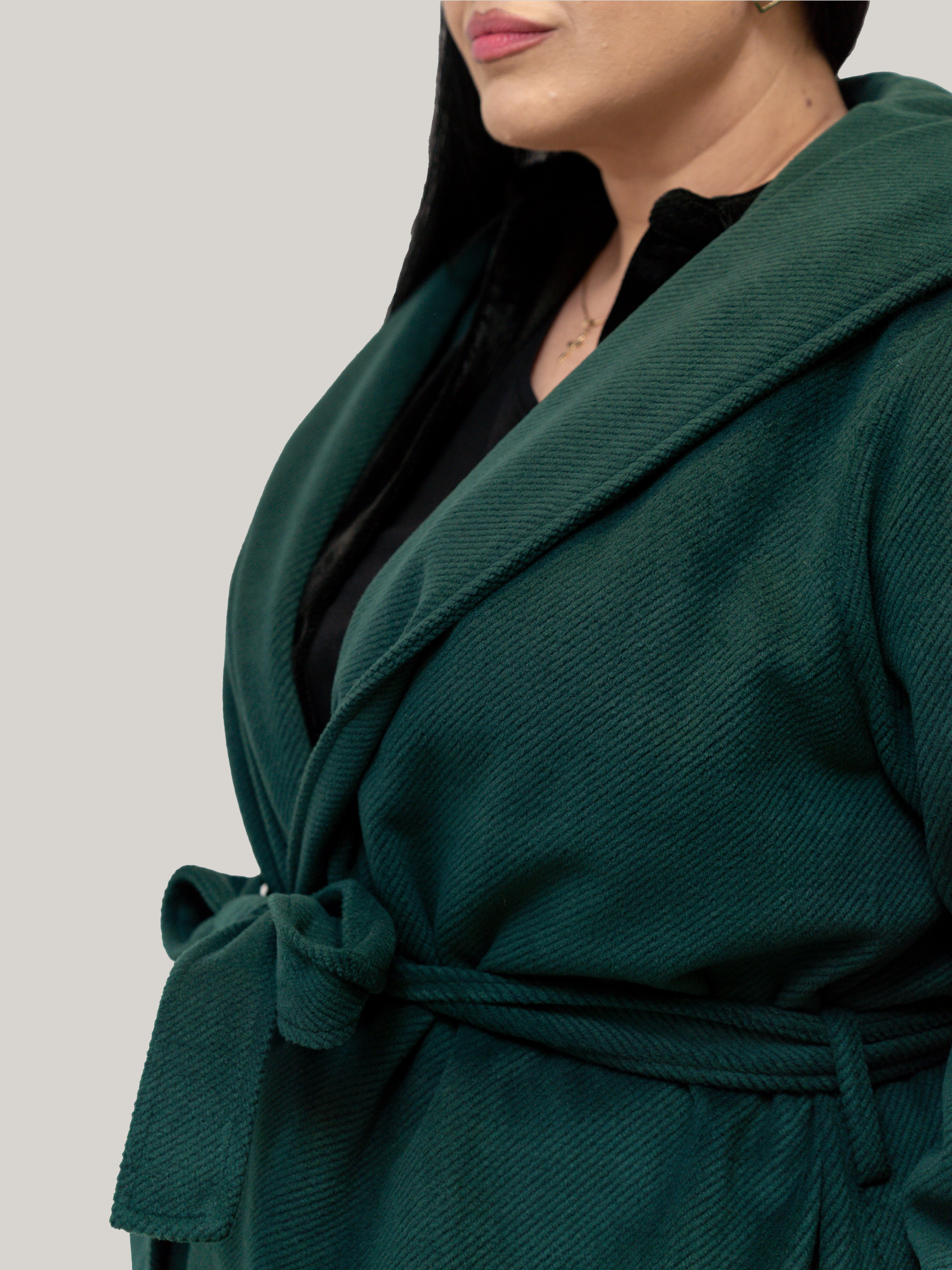 Palton Culoarea Verde Menta Confortabil & Calduros