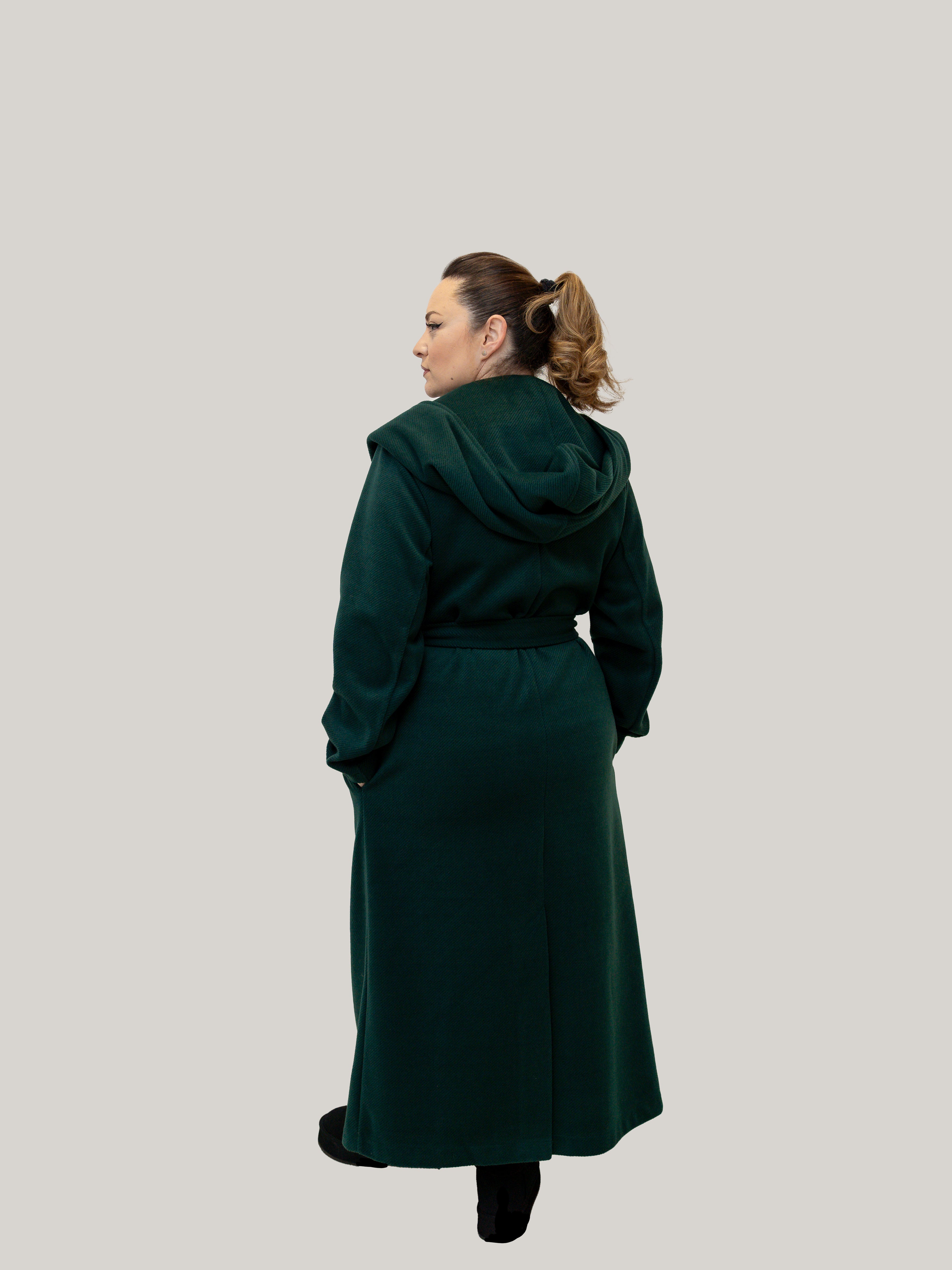 Palton Culoarea Verde Menta Confortabil & Calduros