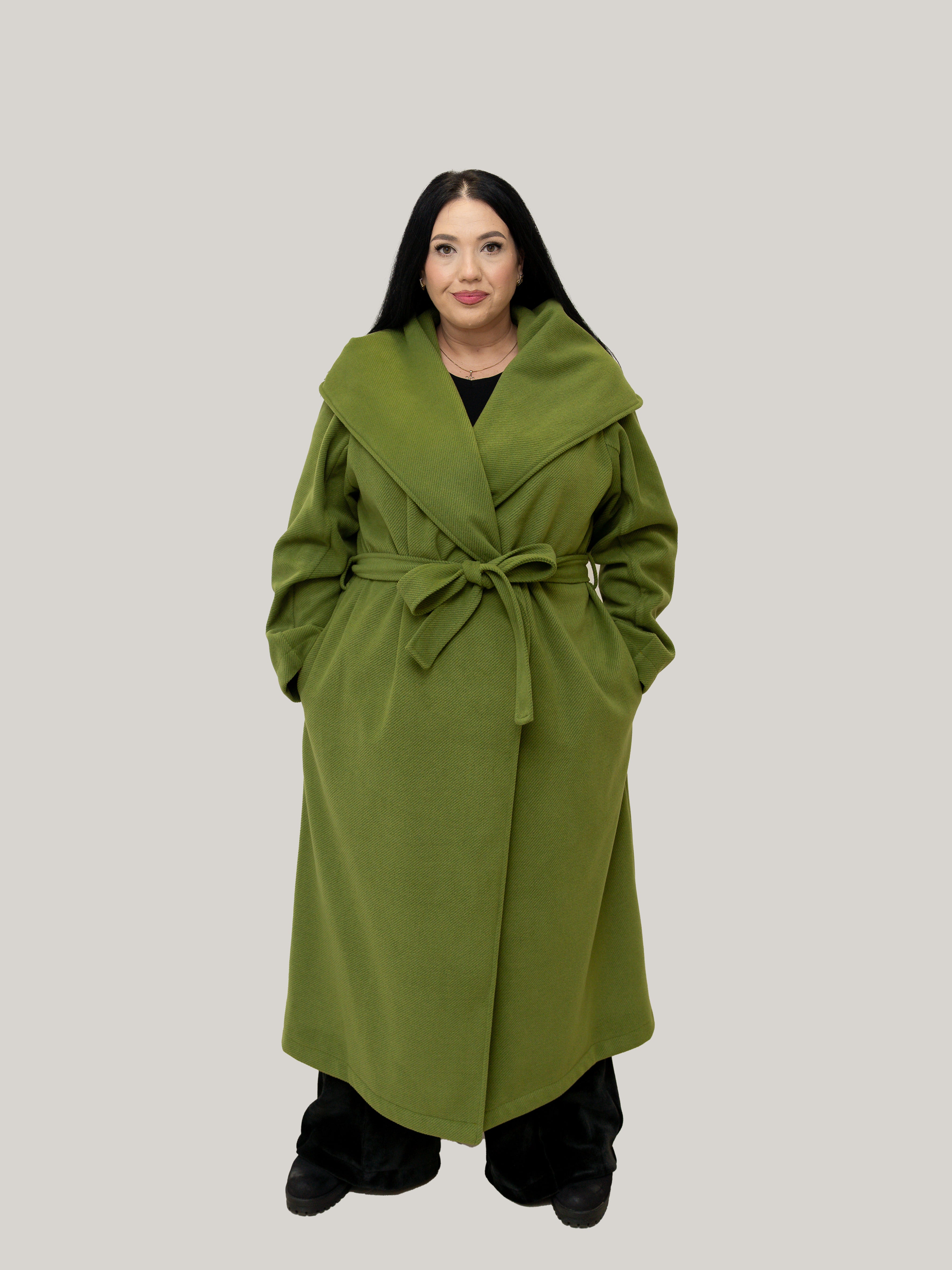 Palton Culoarea Olive Confortabil & Calduros