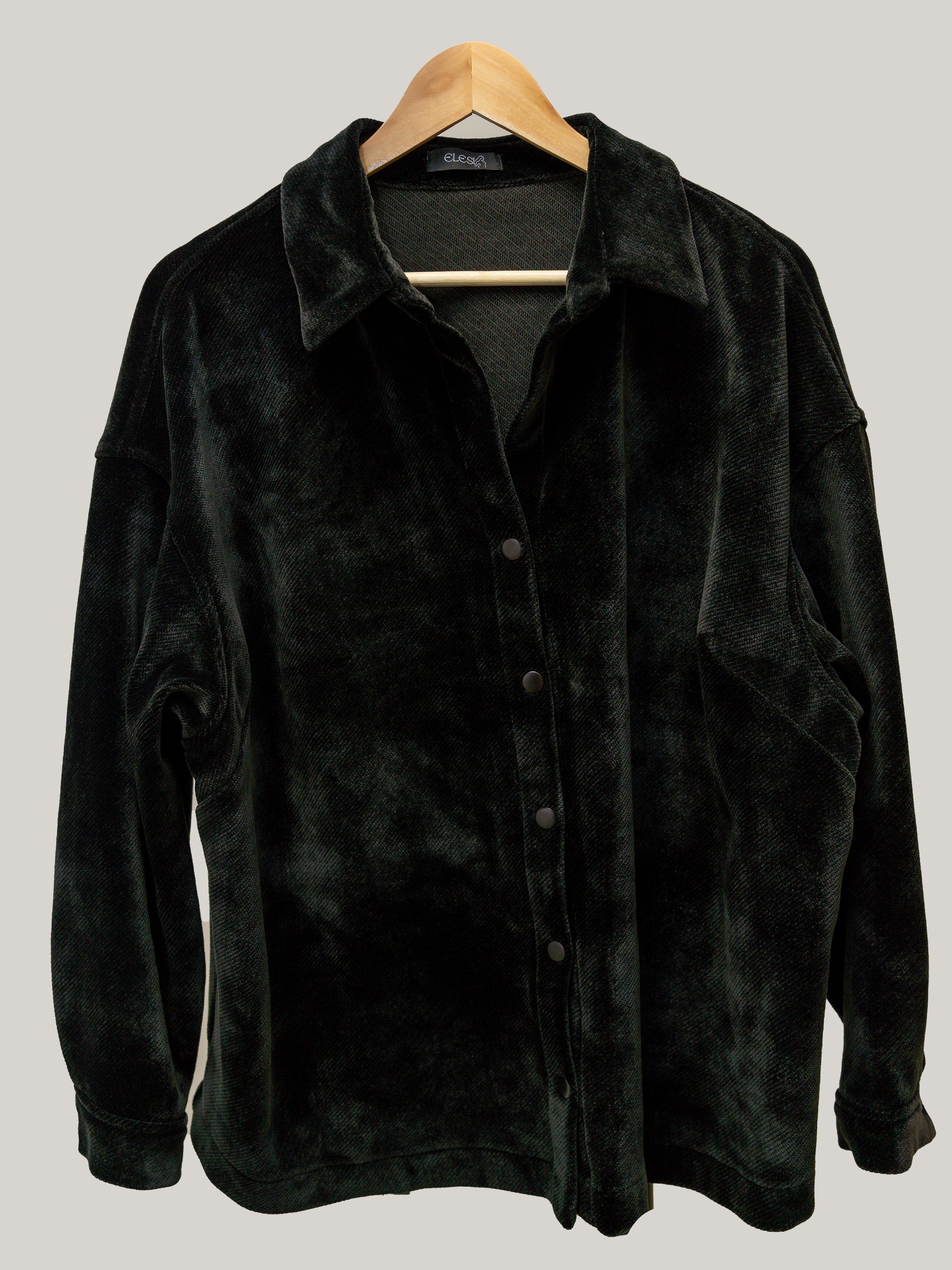 Cămașă raiat-elastic negru