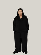 Pantalon Negru Relax - Catifea