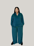 Compleu catifea Turqoise