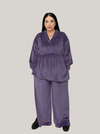 Compleu catifea cu elastic Lavander