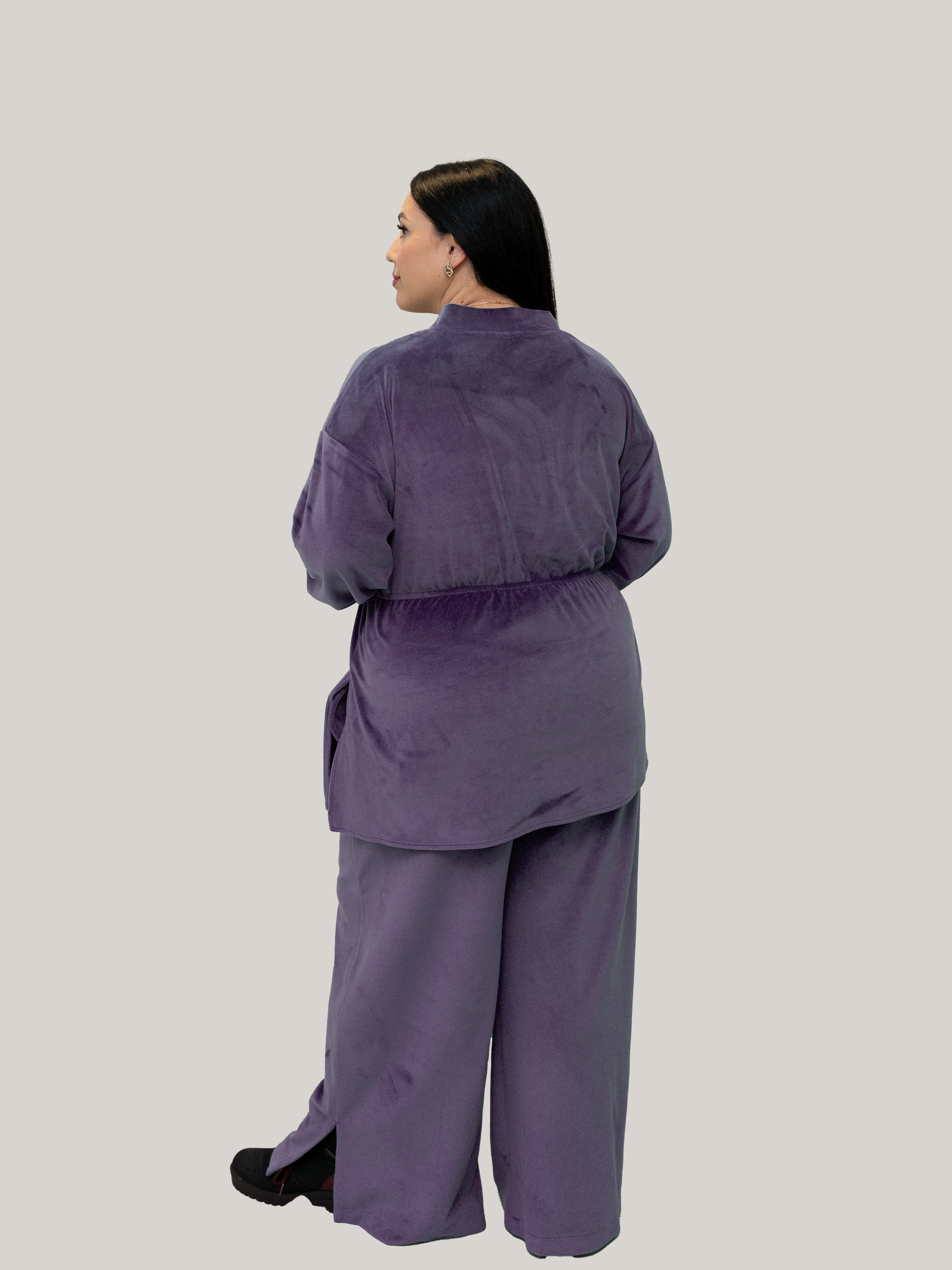 Compleu catifea cu elastic Lavander