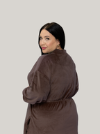 Compleu catifea cu elastic în talie Chocolate