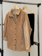 Cămașă raiat-elastic crem