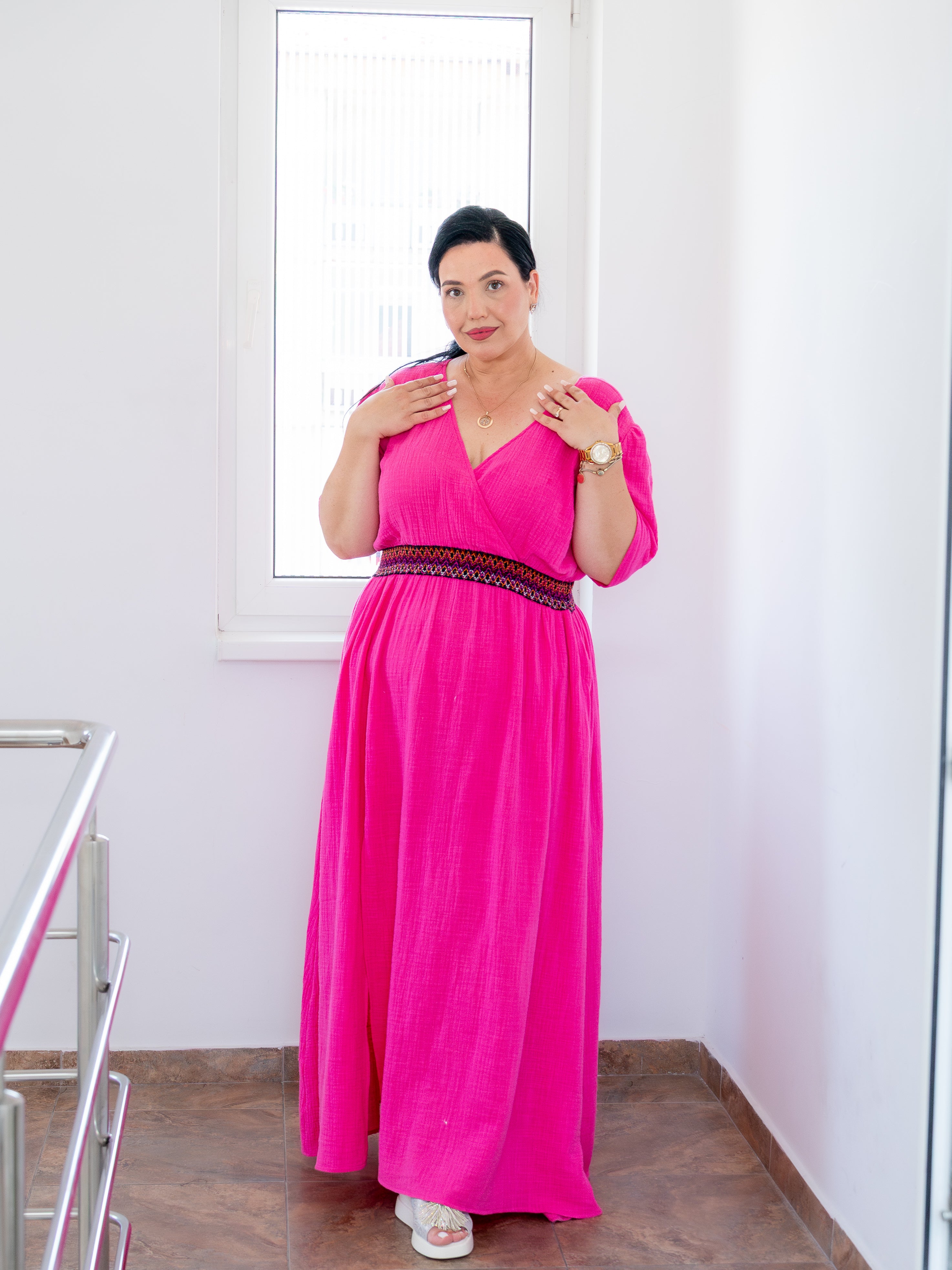 Rochie Muselina - Bella Fucsia ELESI