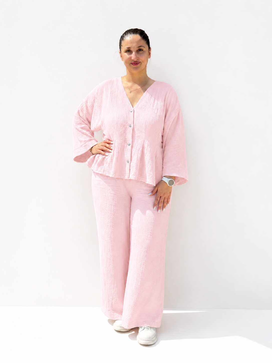 Compleu Muselină Pink Muse – 100% Bumbac