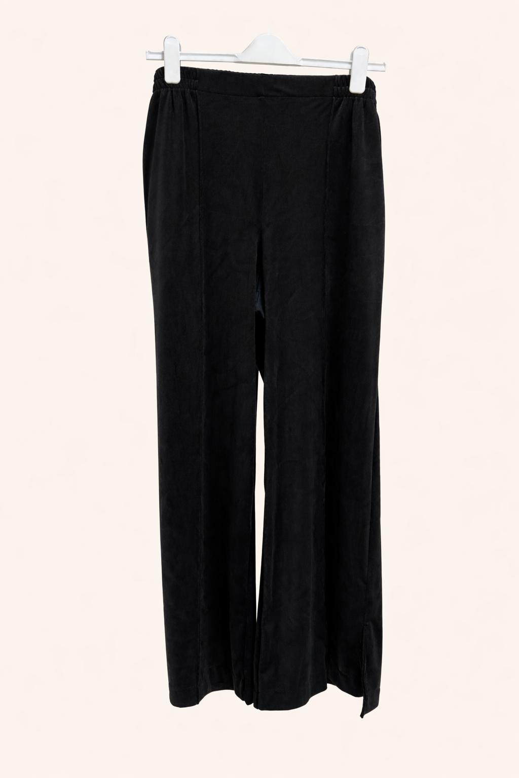 Pantalon Negru Relax - Catifea