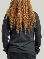 Jacheta antracit casual cu fermoar și guler tip cămașă,din bumbac