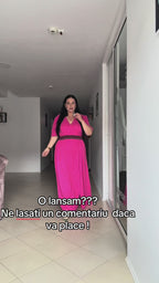 Rochie bumbac texturat - Bella Fucsia